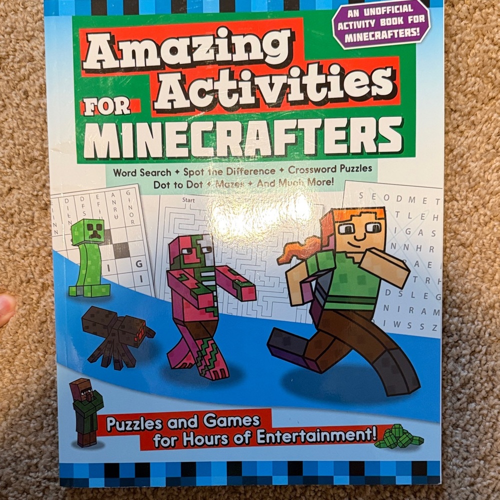 New Amazing Activities for Minecrafters Activity Book - Green Blue Red Cover